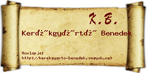Kerékgyártó Benedek névjegykártya